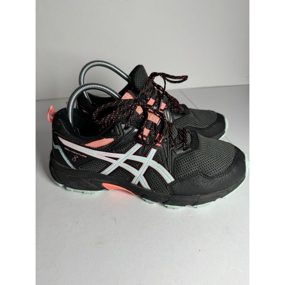 Asics Gel-Venture 8 Mako BluePink Glo Trail running shoes women's size 9W - Picture 1 of 8